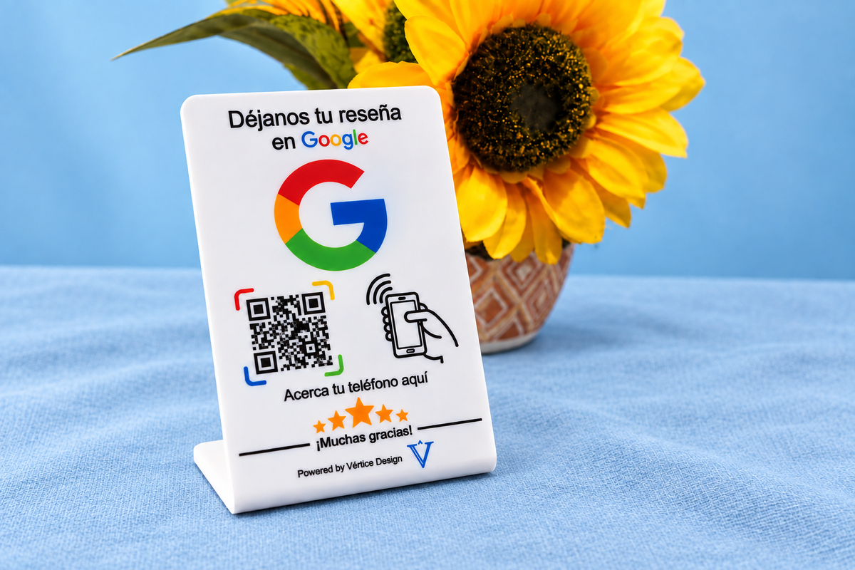 Tarjeta NFC + QR para reseñas de Google